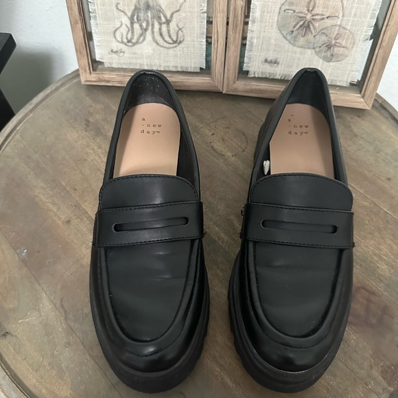 A New Day Black platform/chunky tread sole loafers - Picture 5 of 6